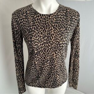 Lord and Taylor The American Petite multicolor animal print silk sweater